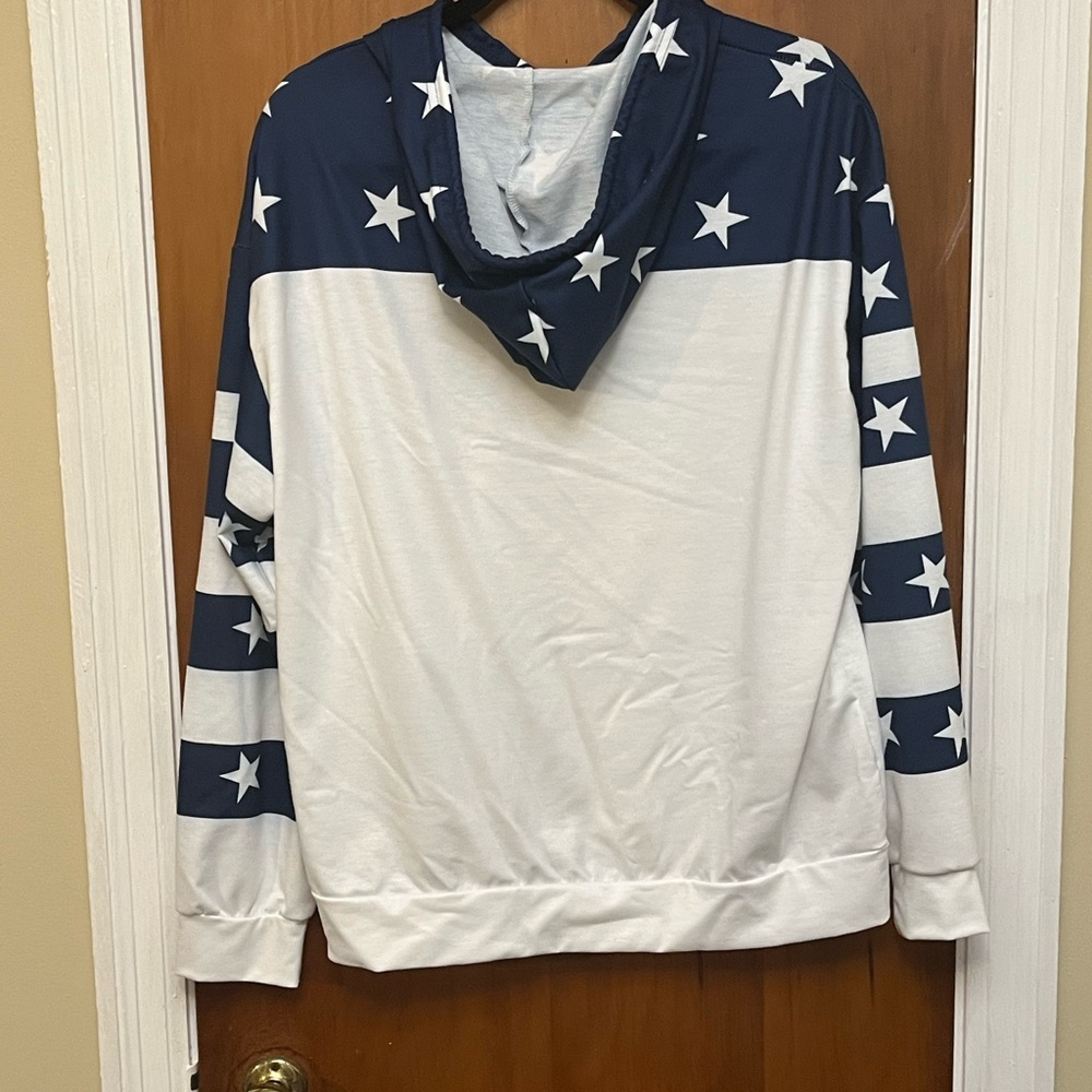 Patriotic Star Hoodie with 'Blessed' Print. 4 th of July hit. AA - Picture 4 of 7